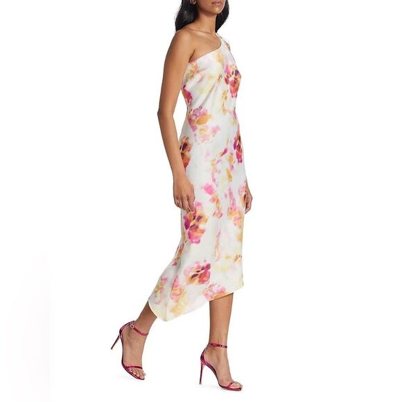 WAYF Floral-Printed Midi Slip Dress Ivory Tie Dye Size XL NWT - Picture 2 of 9